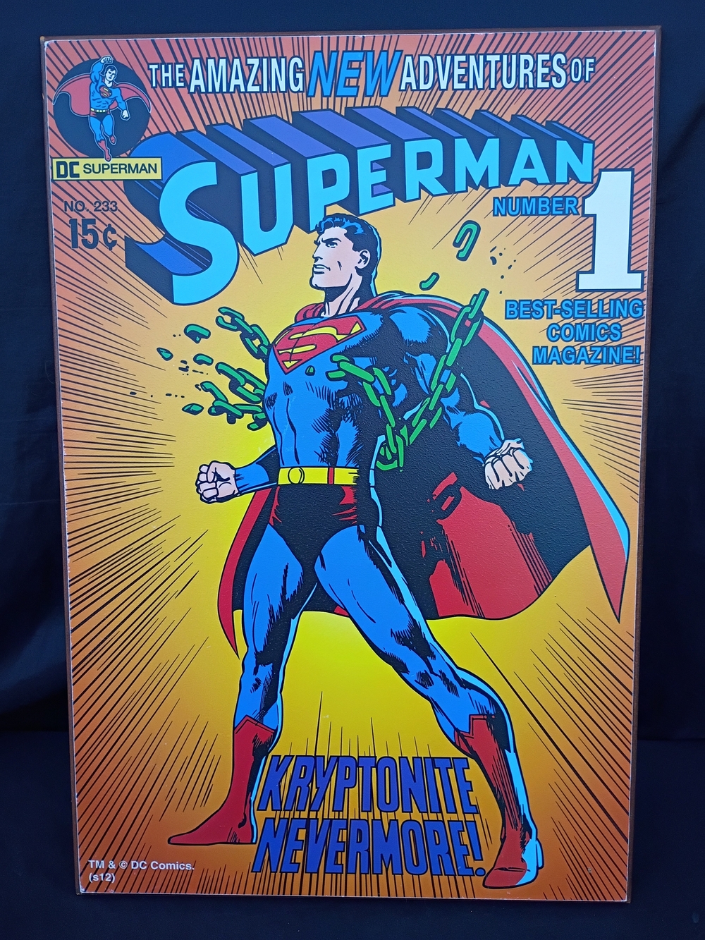 Superman DC Comics Wooden Sign Comic Book Decor 19.5" x 13"